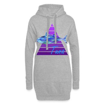 thon e 103 - Sweat-shirt à capuche long Femme - gris chiné - Devant