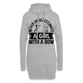 Bogenschießen Bogenschütze Mädchen mit einem Bogen - Hoodie-Kleid - Grau meliert - Vorne