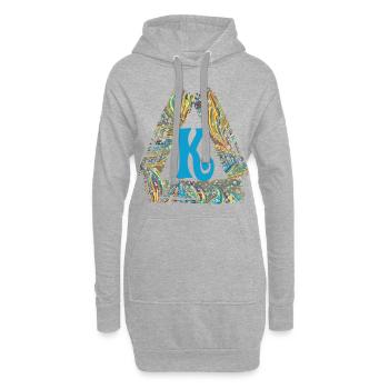 e 201 k - Hoodie-Kleid - Grau meliert - Vorne
