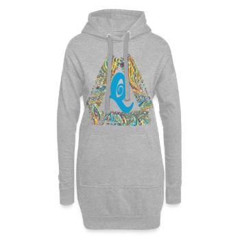 e 201 q - Sweat-shirt à capuche long Femme - gris chiné - Devant