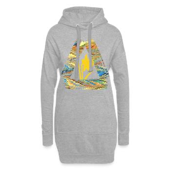 narzisse e 278 - Hoodie-Kleid - Grau meliert - Vorne