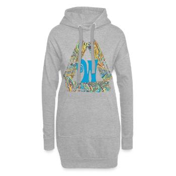 E 201 W - Sweat-shirt à capuche long Femme - gris chiné - Devant