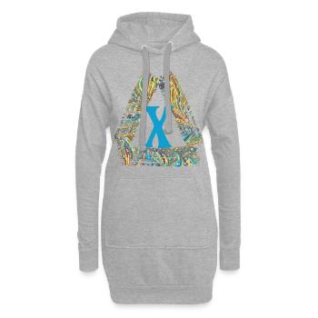 E 201 x - Sweat-shirt à capuche long Femme - gris chiné - Devant