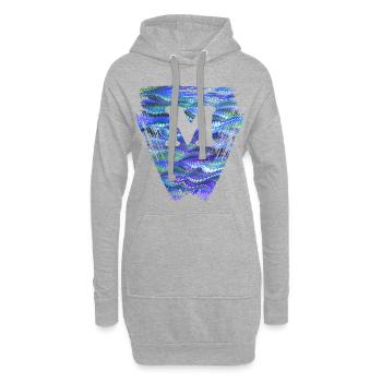 Dreieck E 103 m - Sweat-shirt à capuche long Femme - gris chiné - Devant