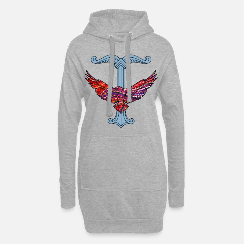 adler orn e 110a - Hoodie-Kleid - Grau meliert