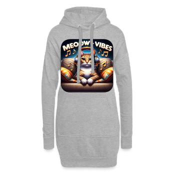 Meoow-Vibes Comédie musicale Cat Joy - Sweat-shirt à capuche long Femme - gris chiné - Devant