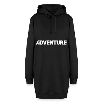 Adventure Schriftzug weiss - Hoodie-Kleid - Schwarz - Vorne