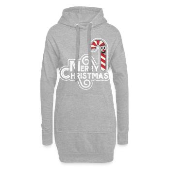 Lustige Comic-Kunst-Zuckerstange-Grafik-Weihnachtsgeschenk - Hoodie-Kleid - Grau meliert - Vorne