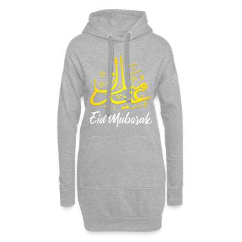 Eid Mubarak - Hoodie-Kleid - Grau meliert - Vorne