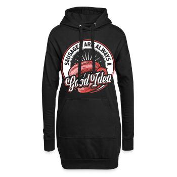 Saucisse - Sweat-shirt à capuche long Femme - noir - Devant