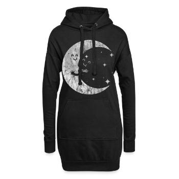 Mond - Hoodie-Kleid - Schwarz - Vorne