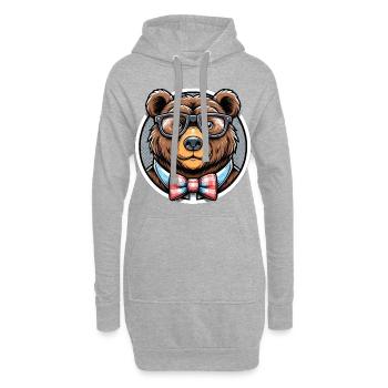 Ours - Sweat-shirt à capuche long Femme - gris chiné - Devant