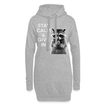 Meme Waschbär - Hoodie-Kleid - Grau meliert - Vorne