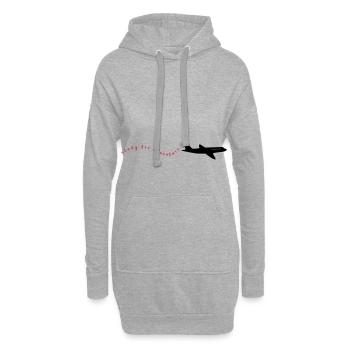 readyforadventure - Sweat-shirt à capuche long Femme - gris chiné - Devant
