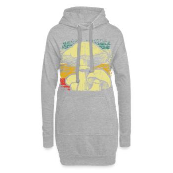 Pilze Pilzsammler - Hoodie-Kleid - Grau meliert - Vorne
