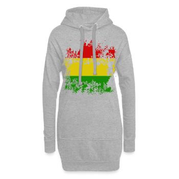 Drapeau Bolivie Rouge Jaune Vert Affligé - Sweat-shirt à capuche long Femme - gris chiné - Devant