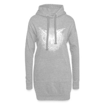Hibou la nuit - Sweat-shirt à capuche long Femme - gris chiné - Devant