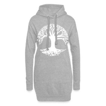 Baum des Lebens - Hoodie-Kleid - Grau meliert - Vorne