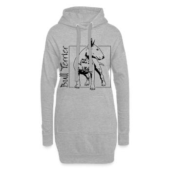Portrait de chien BULL TERRIER Wilsigns chien chiens - Sweat-shirt à capuche long Femme - gris chiné - Devant