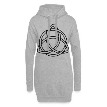 Nœuds celtiques symbole celtique merveilleux - Sweat-shirt à capuche long Femme - gris chiné - Devant