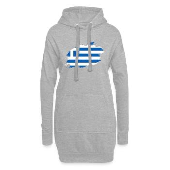 Griechenland griechisch Flagge Fahne - Hoodie-Kleid - Grau meliert - Vorne