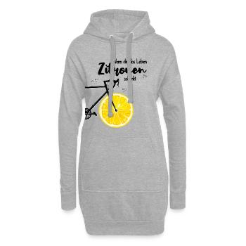 Wenn dir das Leben Zitronen schenkt Rennrad Side D - Hoodie-Kleid - Grau meliert - Vorne