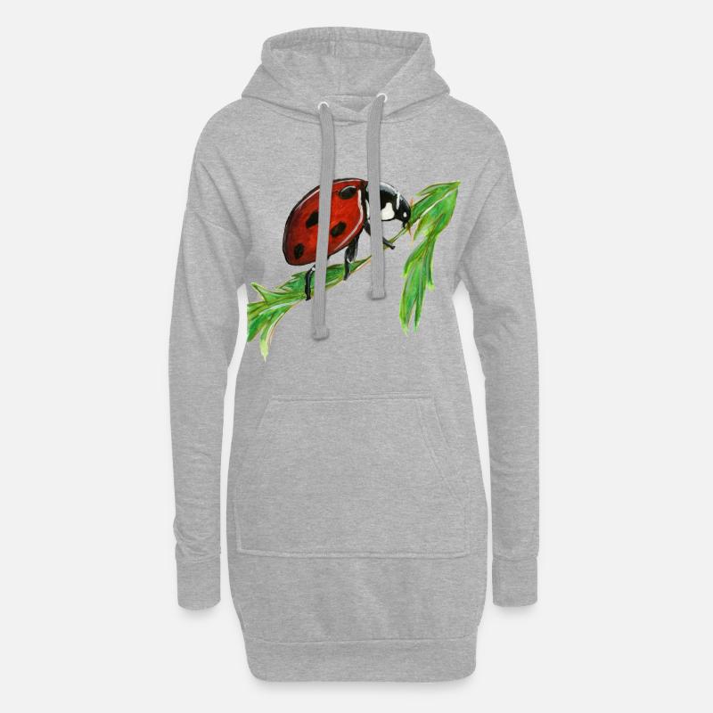 Marienkäfer - Hoodie-Kleid - Grau meliert