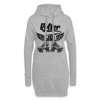 Roller Girl | Rollschuhe Rollschuhlaufen Geschenk - Hoodie-Kleid - Grau meliert - Vorne