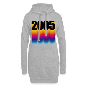 Naissance 2005 Année de naissance - Sweat-shirt à capuche long Femme - gris chiné - Devant