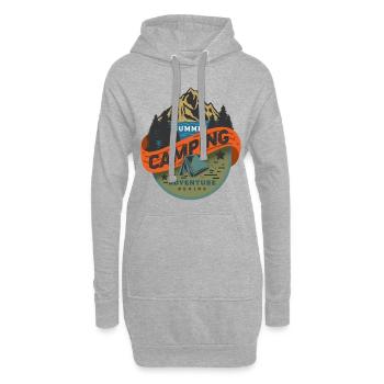 Sommer Camping Abenteuer beginnt - Hoodie-Kleid - Grau meliert - Vorne