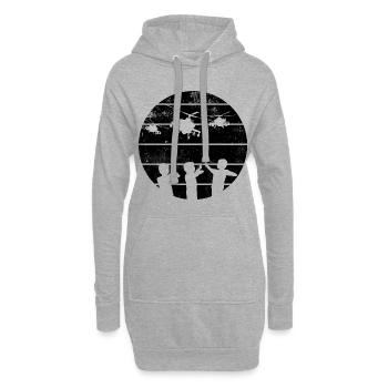 This Kids Loves Helicopters I Kids Outfit - Sweat-shirt à capuche long Femme - gris chiné - Devant