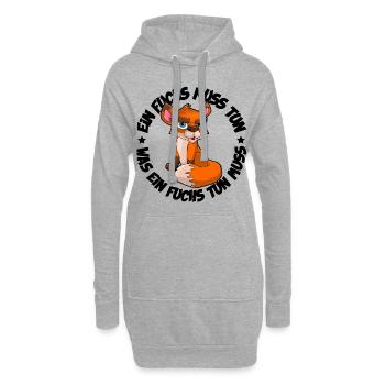 Ein Fuchs muss tun was ein Fuchs tun muss - Hoodie-Kleid - Grau meliert - Vorne