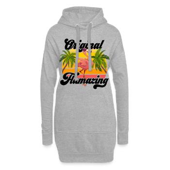 Original Flamazing Flamingo Sommer Party Feiern - Hoodie-Kleid - Grau meliert - Vorne