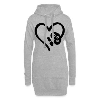 Maler Herz Kunstliebhaber - Hoodie-Kleid - Grau meliert - Vorne