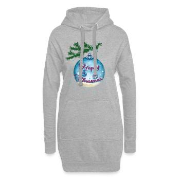 Bauble bleue - Sweat-shirt à capuche long Femme - gris chiné - Devant