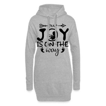 Enceinte, bébé est en route, grossesse - Sweat-shirt à capuche long Femme - gris chiné - Devant