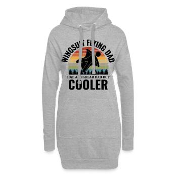 Wingsuit fliegen Dad Base Jumping Fallschirmspringen - Hoodie-Kleid - Grau meliert - Vorne