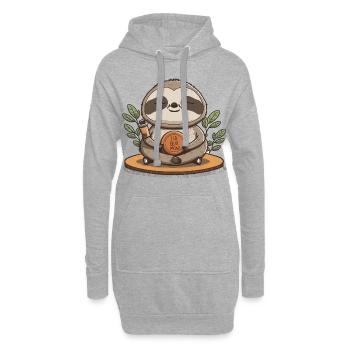 Paresseux Yoga et Méditation - Sweat-shirt à capuche long Femme - gris chiné - Devant
