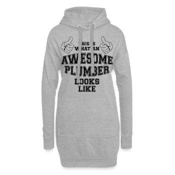 So sieht ein genialer Klempner aus. Geschenke - Hoodie-Kleid - Grau meliert - Vorne