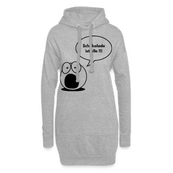 Schokolade ist alle !!! - Hoodie-Kleid - Grau meliert - Vorne