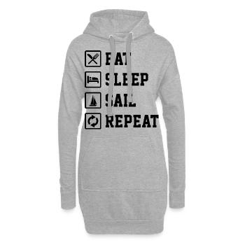 Eat Sleep Sail Repeat Sailor Skipper Captain Sailb - Hoodie-Kleid - Grau meliert - Vorne