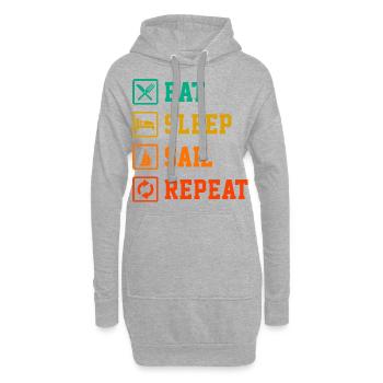 Eat Sleep Ship Repeat Sailor Skipper Captain Sailb - Hoodie-Kleid - Grau meliert - Vorne