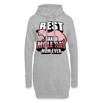 Maman taupe nue | Animaux de compagnie Animaux de rongeurs Cadeau - Sweat-shirt à capuche long Femme - gris chiné - Devant