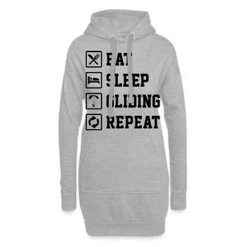 Eat Sleep Gliding Repeat Paragliding Parachute Par - Hoodie-Kleid - Grau meliert - Vorne