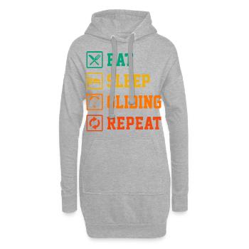 Eat Sleep Gliding Repeat Paragliding Parachute Par - Hoodie-Kleid - Grau meliert - Vorne