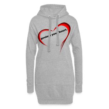protect your heart. - Hoodie-Kleid - Grau meliert - Vorne
