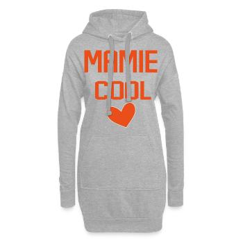 MAMIE COOL COEUR - Sweat-shirt à capuche long Femme - gris chiné - Devant