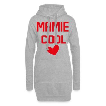 MAMIE COOL COEUR - Sweat-shirt à capuche long Femme - gris chiné - Devant