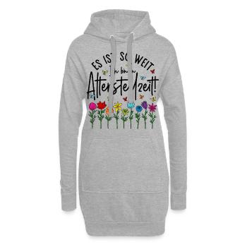 Altersteilzeit Garten bunte Blumen Ruhestand Rente - Hoodie-Kleid - Grau meliert - Vorne