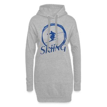 skiing, ski fahren, ski, geschenk für skifahrer - Hoodie-Kleid - Grau meliert - Vorne